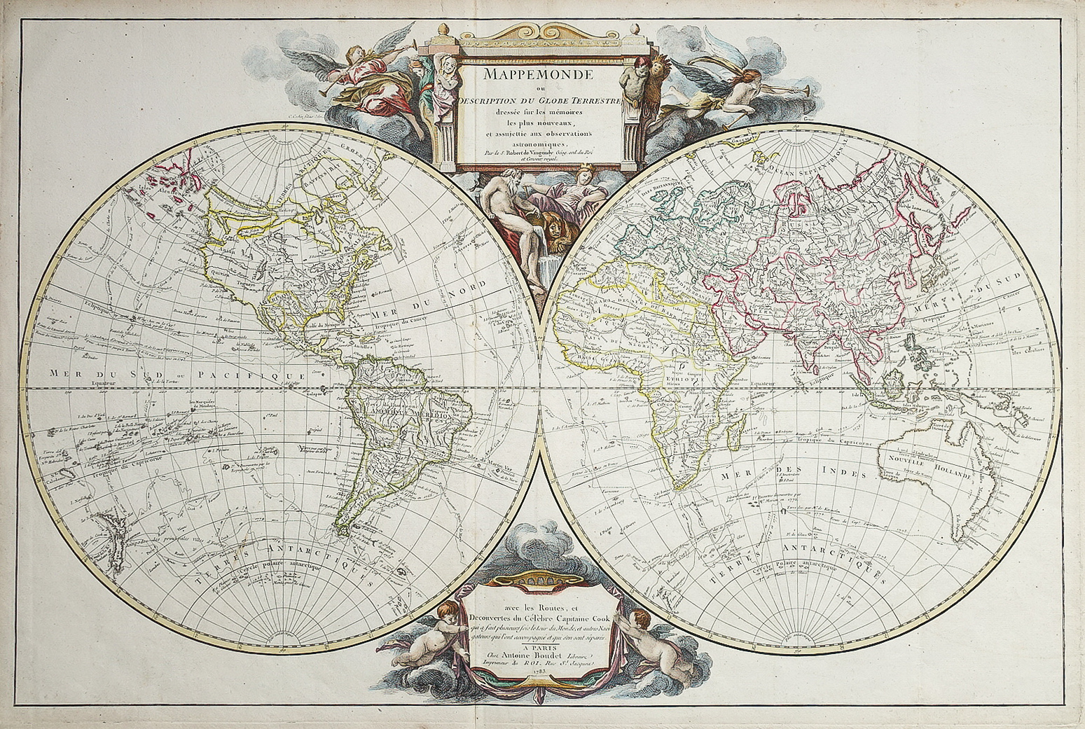 Carte G Ographique Ancienne Mappemonde Ou Description Du Globe