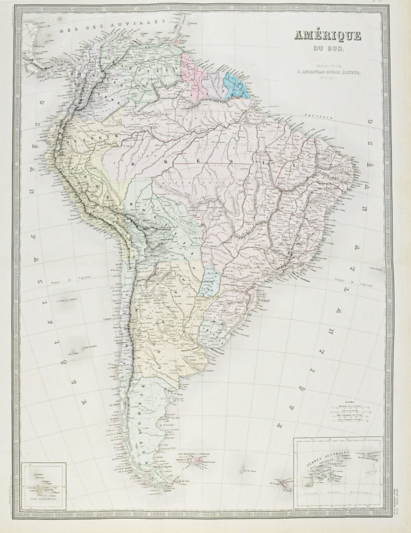Carte géographique ancienne - Amérique du Sud