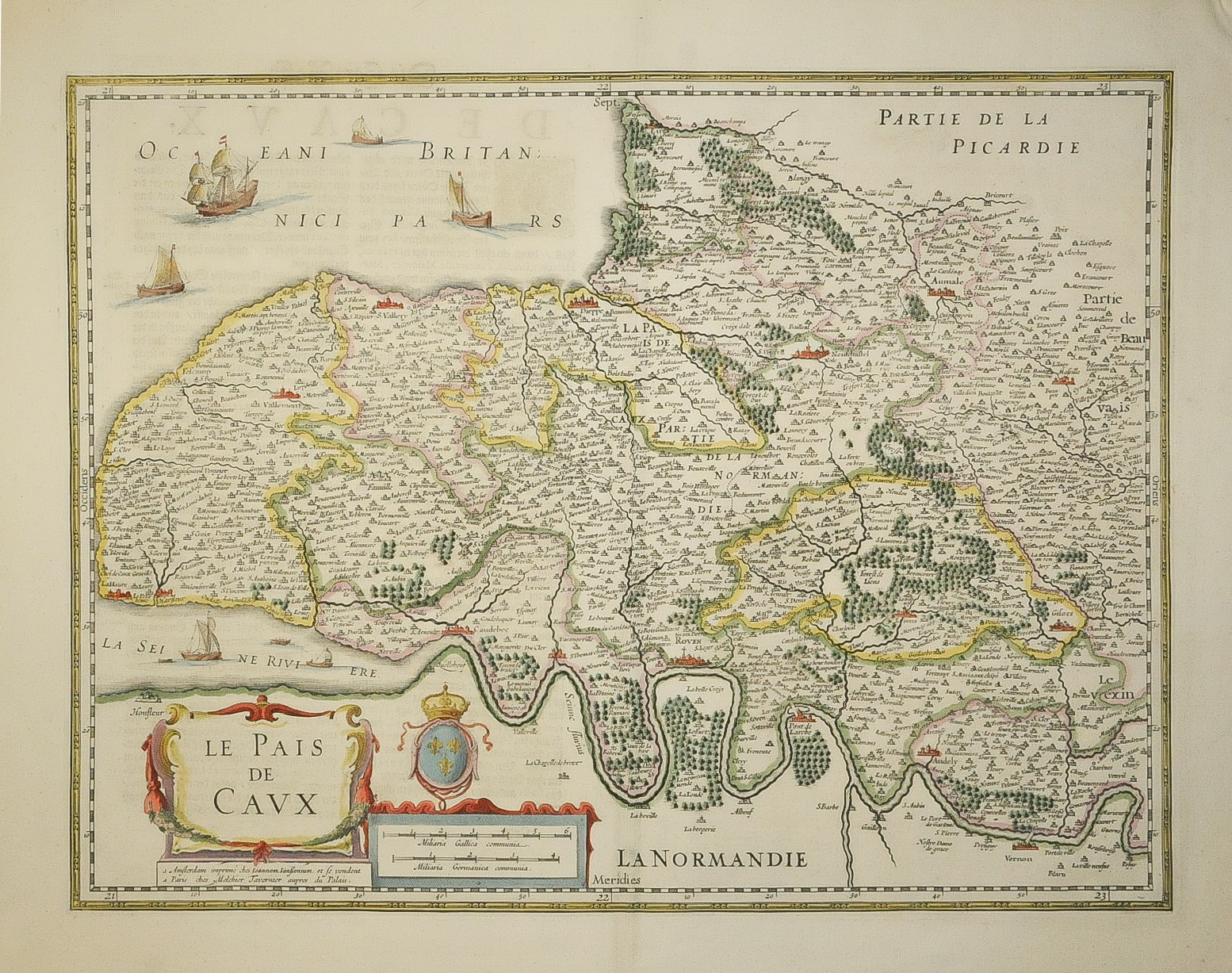 carte du pays de caux Carte géographique ancienne   Pays de Caux   Janson cartographe 