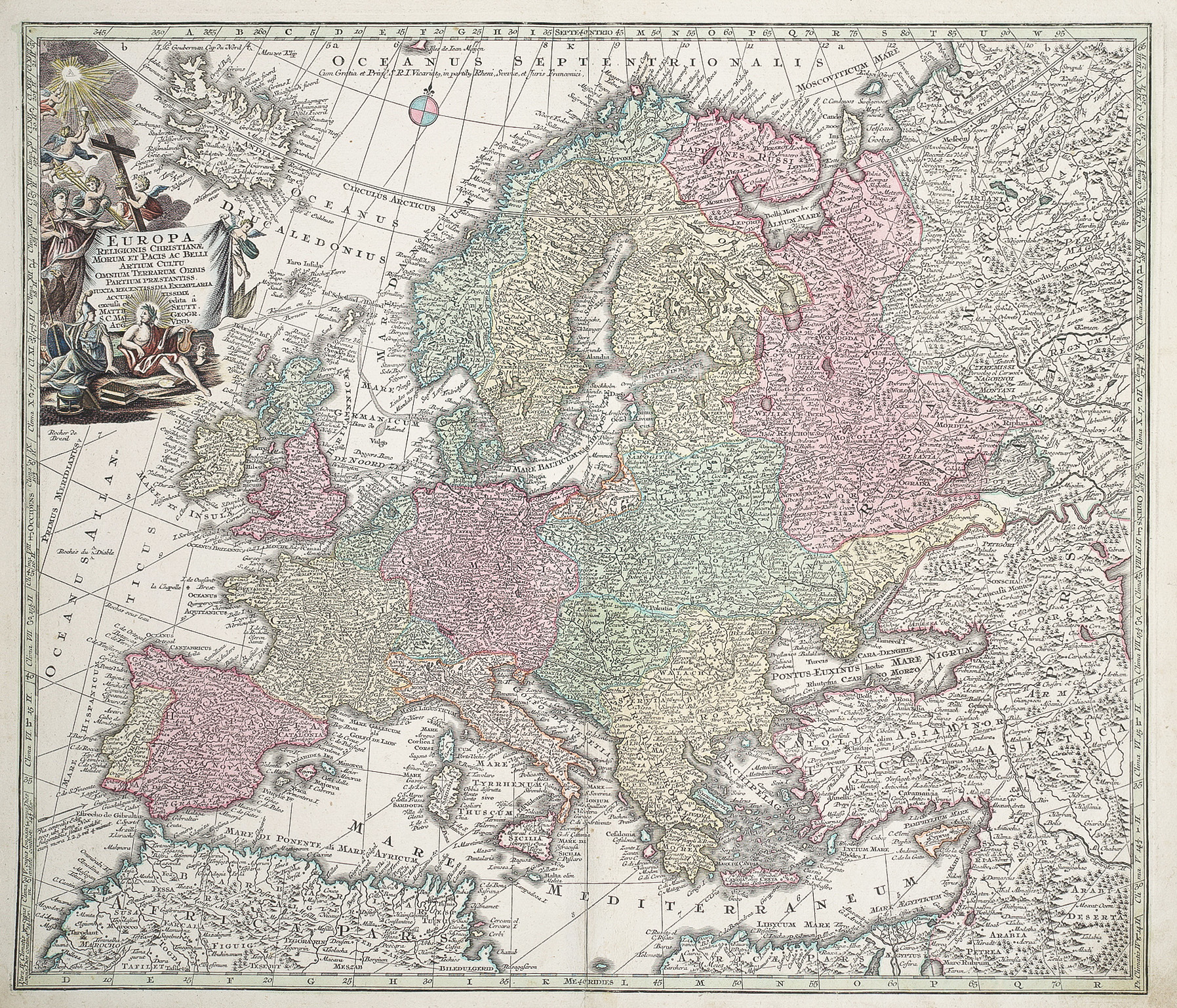 5 Cartes Géographiques Anciennes Mappemonde Continents Seutter Cartographe Original Antique Maps