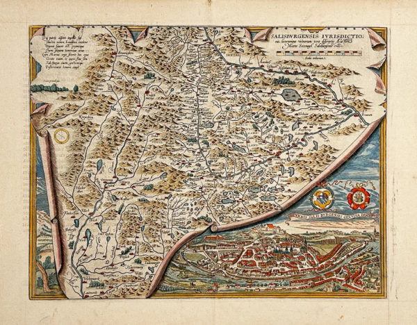 Carte géographique ancienne de Salzburg