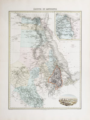 Carte géographique ancienne - Egypte et Abyssinie