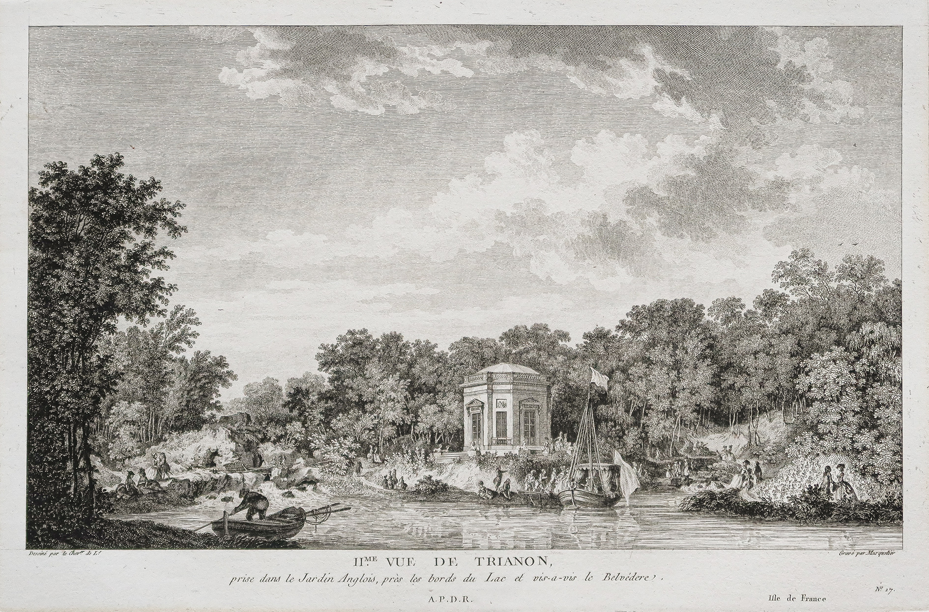 Gravure ancienne - vue du Trianon