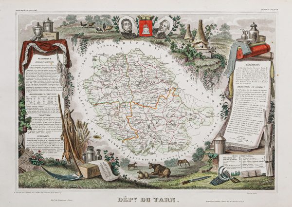 Carte ancienne du département du Tarn