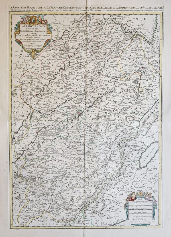Carte ancienne de la Franche Comté