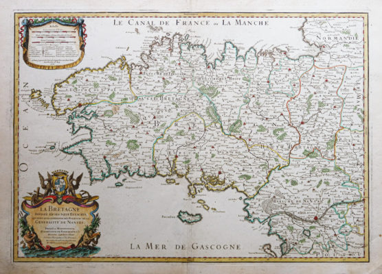 La Bretagne divisée en ses 9 évêchés & Nantes