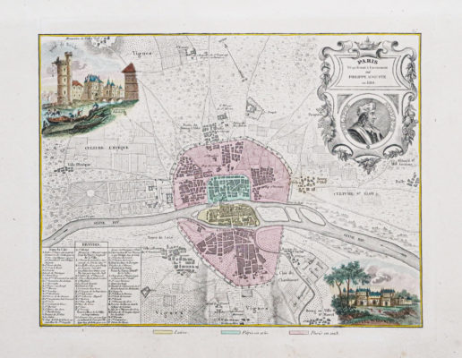 Ancien plan de Paris - antique plan of Paris