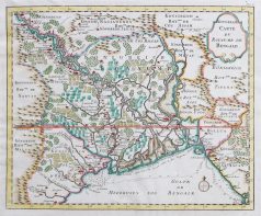 Carte géographique ancienne du Bengale