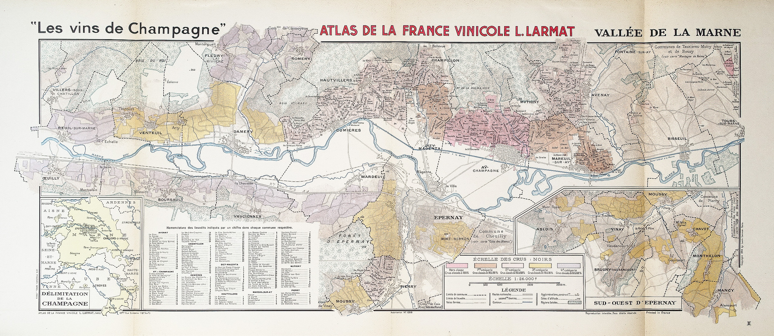 Carte Geographique Ancienne Carte Des Vins Champagne Original Antique Map Cartes Livres Anciens Com