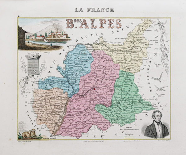 Carte ancienne du département des Basses Alpes