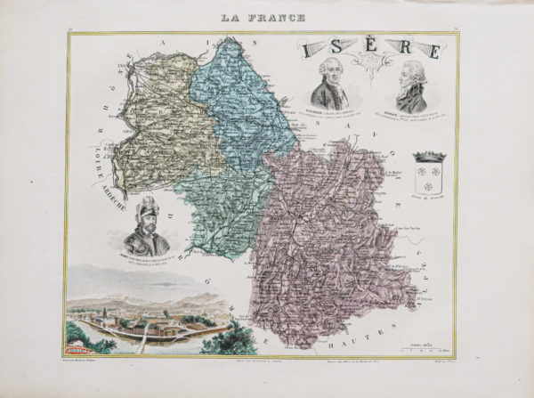 Carte ancienne du département de l’Isère