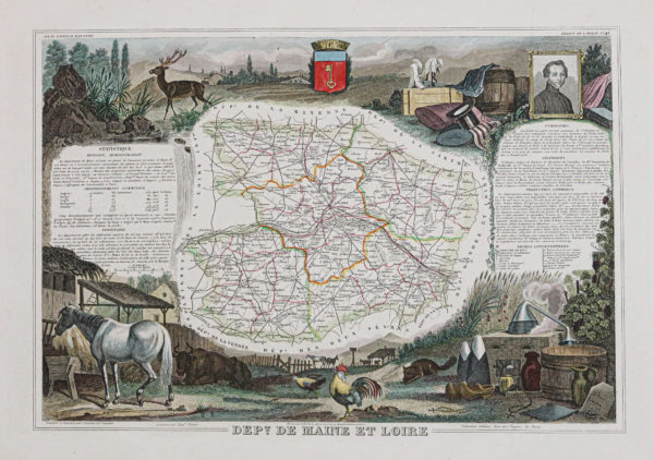 Carte géographique du département du Maine et Loire