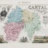 Carte géographique ancienne du département du Cantal