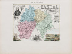 Carte géographique ancienne du département du Cantal