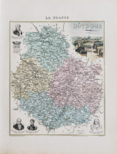 Carte géographique ancienne du département de la Côte d'Or