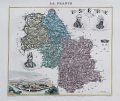 Carte ancienne du département de l’Isère