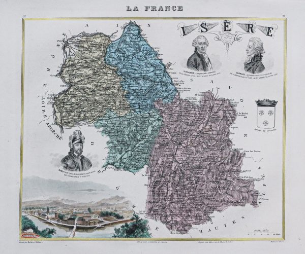 Carte ancienne du département de l’Isère
