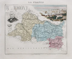 Carte géographique ancienne du département des Bouches-du-Rhône