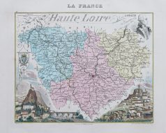 Carte géographique ancienne du département de la Haute Loire