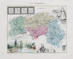 Carte géographique ancienne du département de l'Orne