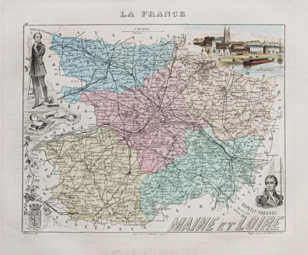 Carte géographique ancienne du département du Maine et Loire