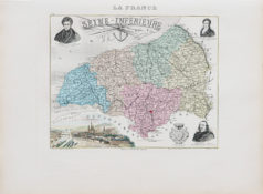 Carte ancienne du département de la Seine Inférieure