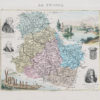 Carte géographique ancienne du département de l'Yonne