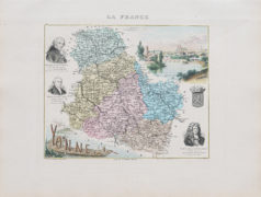 Carte géographique ancienne du département de l'Yonne