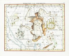 Carte céleste ancienne - Hercule - La Couronne