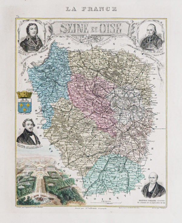 Carte géographique ancienne de la Seine et Oise