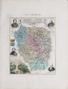 Carte géographique ancienne de la Seine et Oise