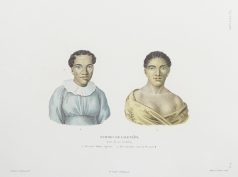 gravure ancienne - Femmes de l'ile de Tahiti
