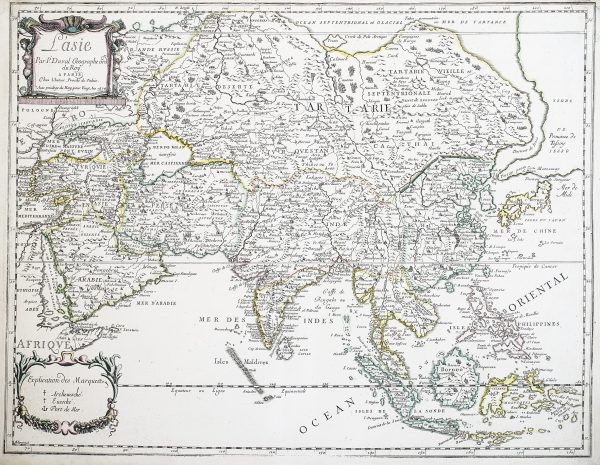 Antique map Asia - Carte géographique ancienne de l’Asie