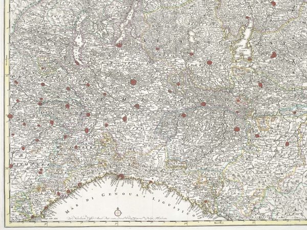 antique map north italie