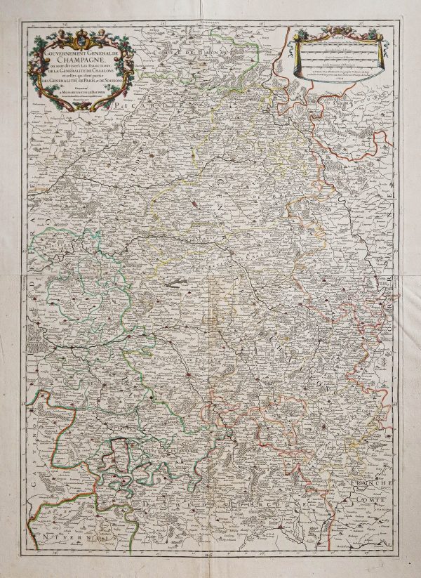 Carte géographique ancienne du Gouvernement Général de Champagne