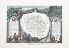 Carte géographique ancienne du département de la Creuse