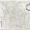Grande carte géographique ancienne des Duchés de Lorraine La Lorraine qui comprend les Duchés de Lorraine et de Bar et les Baillages des Eveschés et des villes de Metz, Toul et Verdun