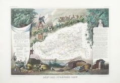 Carte géographique ancienne du département des Pyrénées Orientales