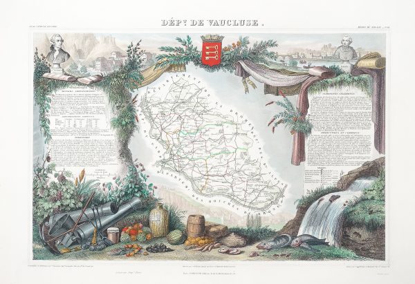 Carte géographique ancienne du département de Vaucluse