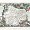 Carte géographique ancienne du département de Saône et Loire