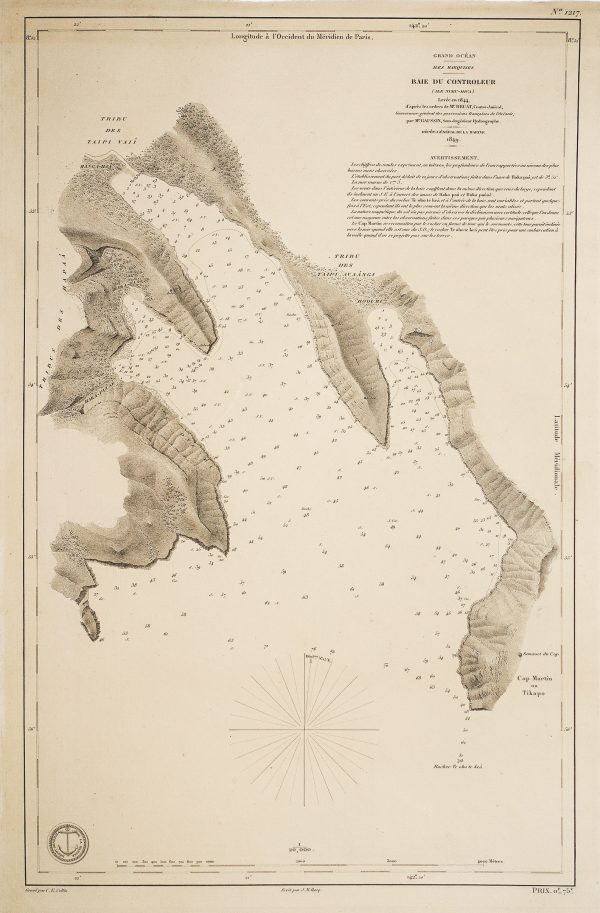 Carte marine de Nuka - Hiva - Iles Marquises - Antique chart
