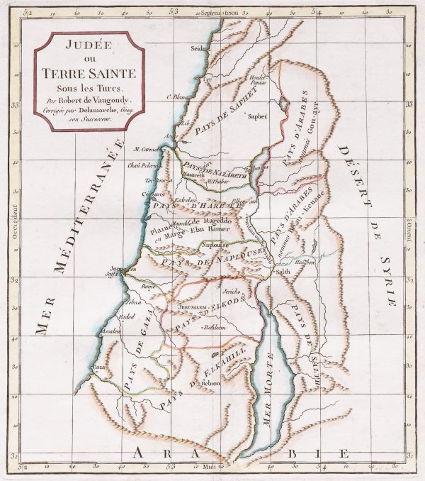 Carte géographique ancienne - Judée ou Terre Sainte - Antique map