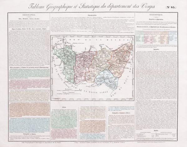 Carte originale des Vosges