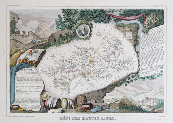 Carte ancienne du département des Hautes-Alpes
