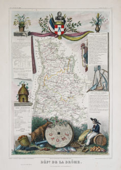 Carte géographique ancienne de la Drôme