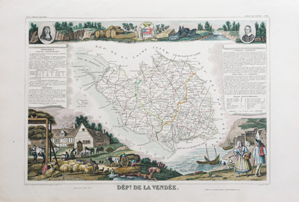 Carte ancienne du département de la Vendée