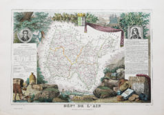 Carte géographique ancienne du département de l’Ain