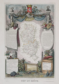 Carte géographique ancienne du département du Rhône