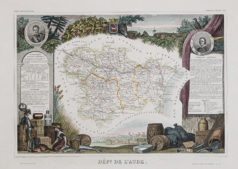 Carte géographique ancienne du département de l’Aude