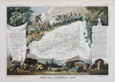 Carte géographique ancienne du département des Pyrénées Orientales